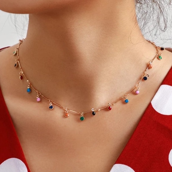 Jewelry - Bohemian Multicolor Gold Necklace Choker